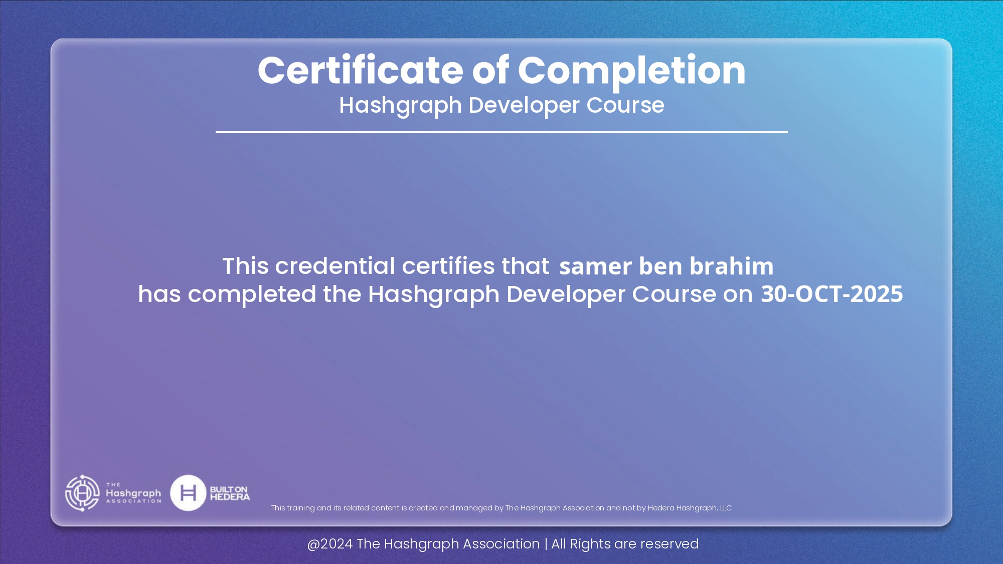 Hashgraph Developer Course